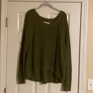 Olive waffle knit sweater